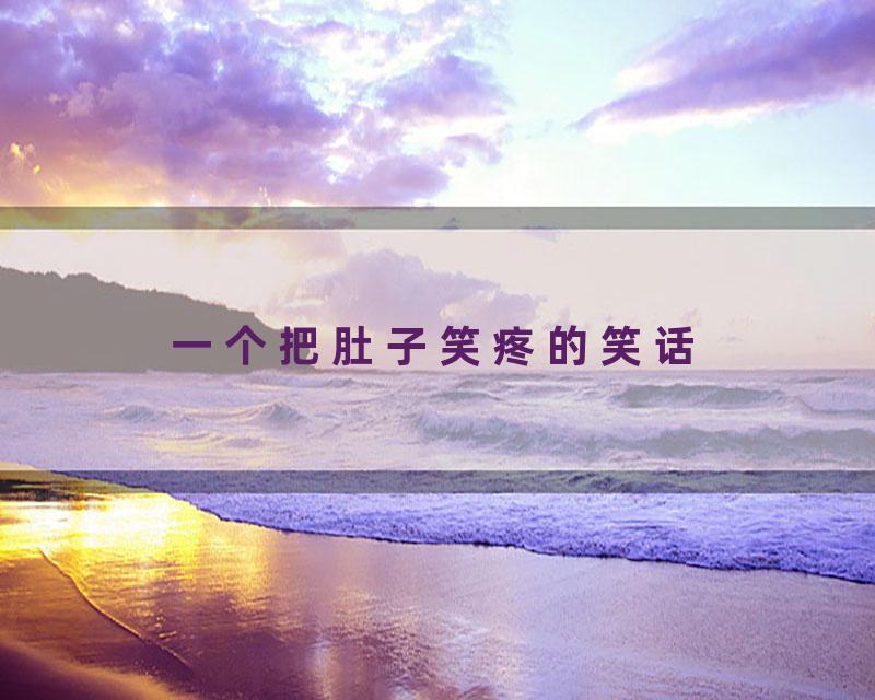 一个把肚子笑疼的笑话