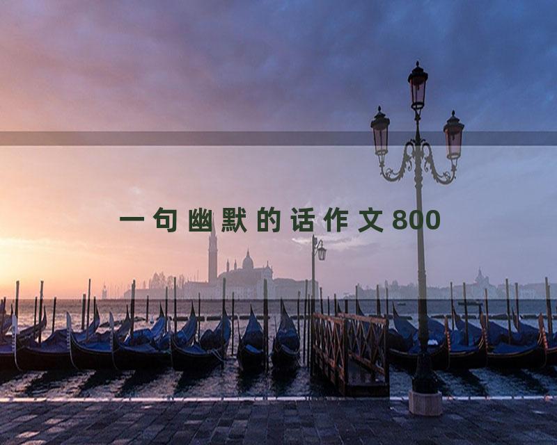 一句幽默的话作文800