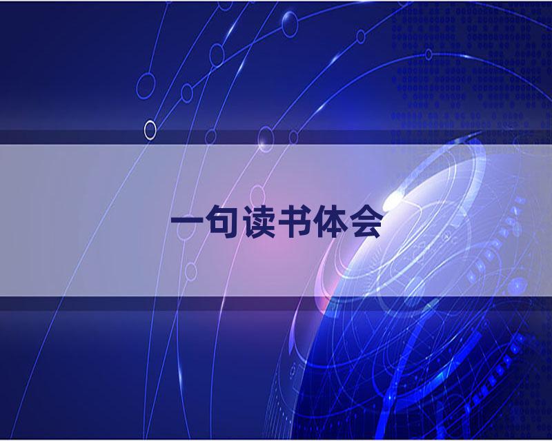 一句读书体会