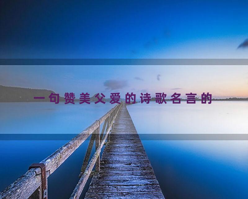 一句赞美父爱的诗歌名言的