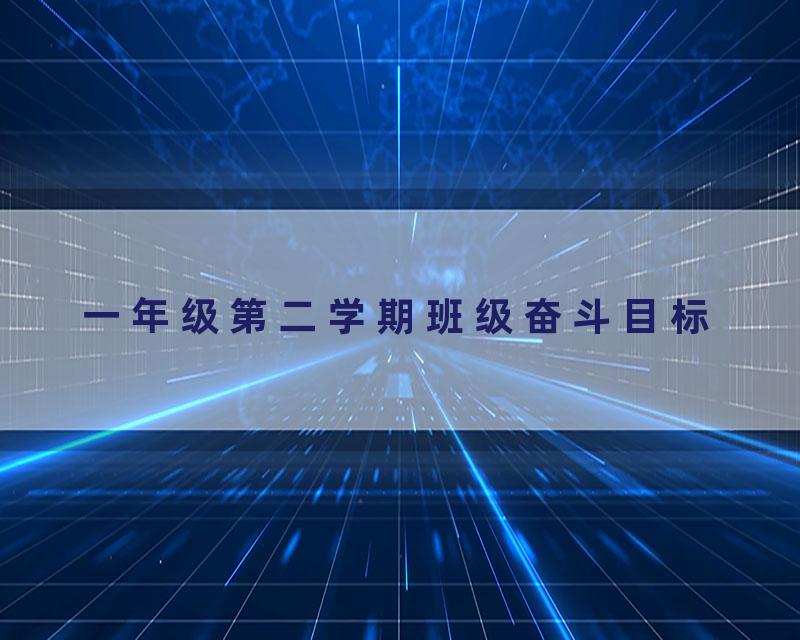 一年级第二学期班级奋斗目标