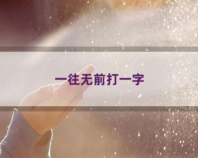 一往无前打一字