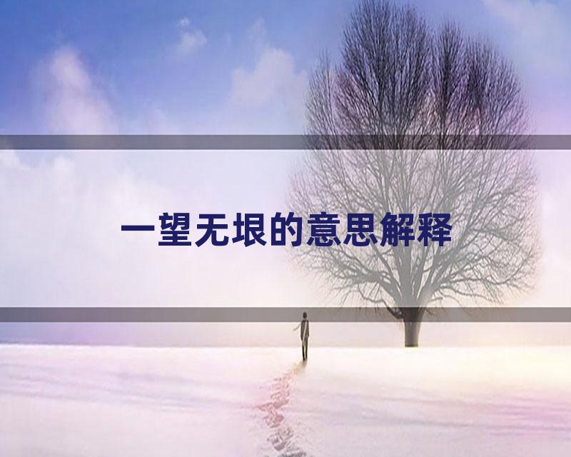 一望无垠的意思解释