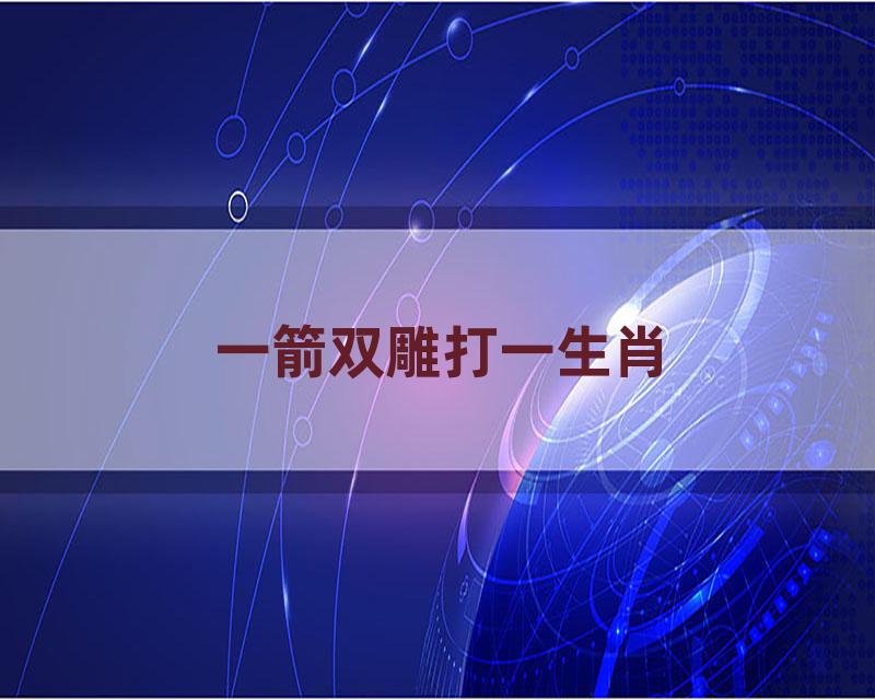 一箭双雕打一生肖