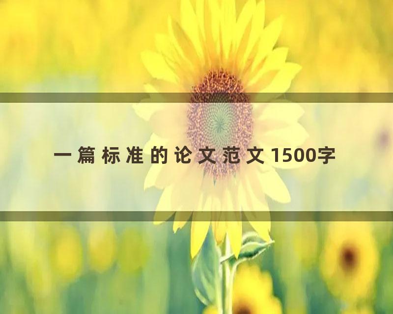 一篇标准的论文范文1500字