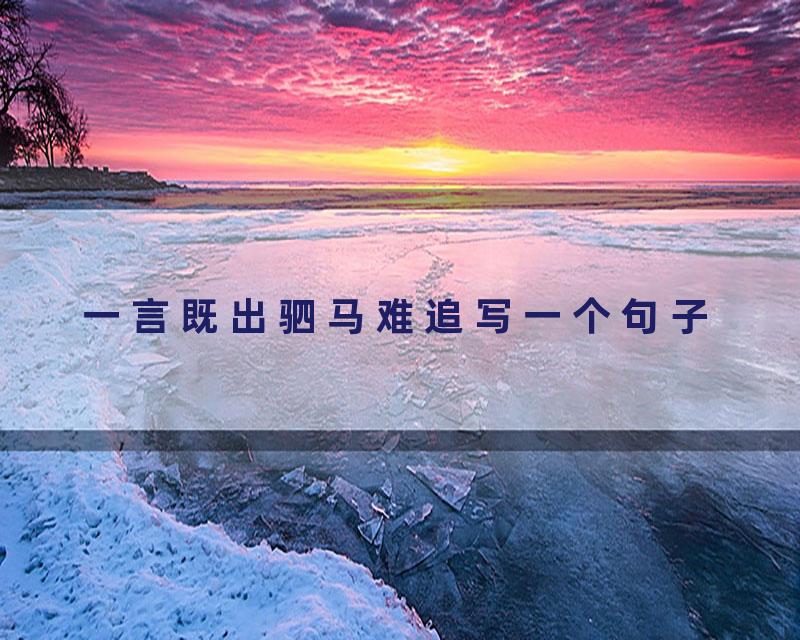 一言既出驷马难追写一个句子