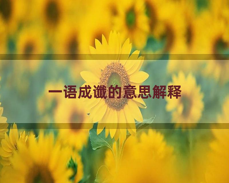 一语成谶的意思解释