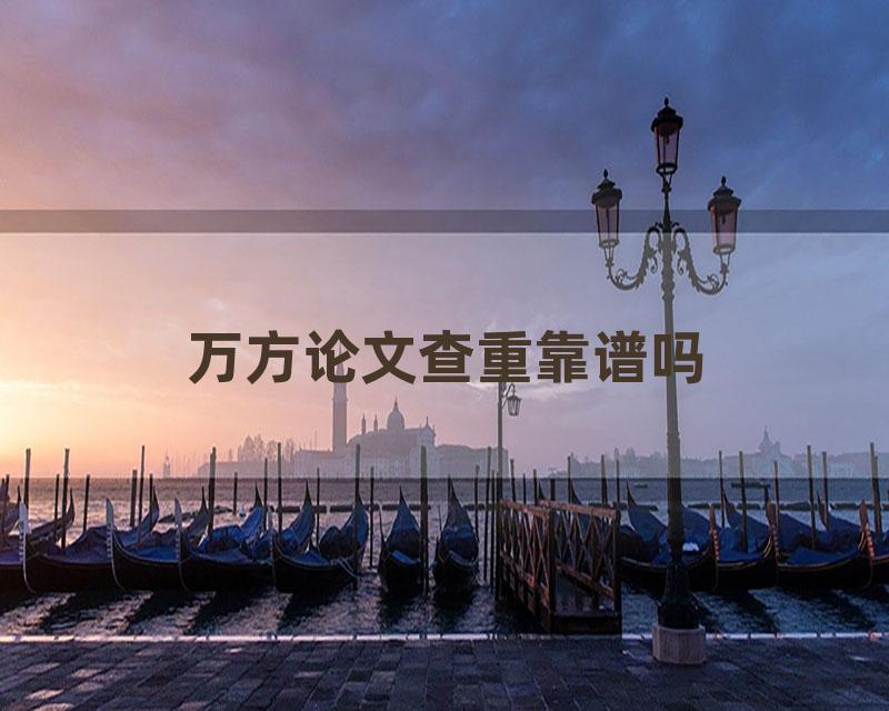 万方论文查重靠谱吗