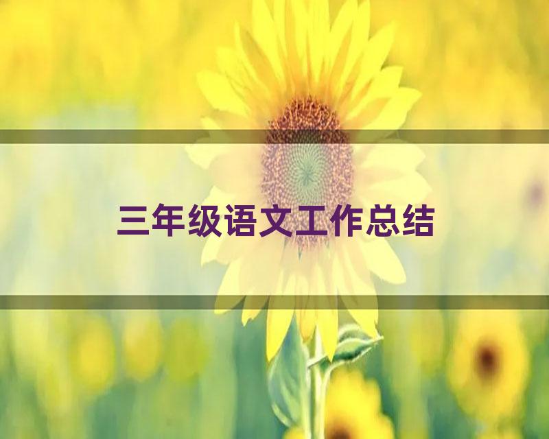 三年级语文工作总结
