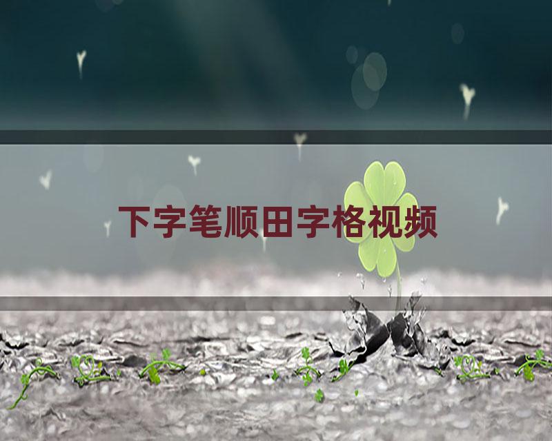 下字笔顺田字格视频