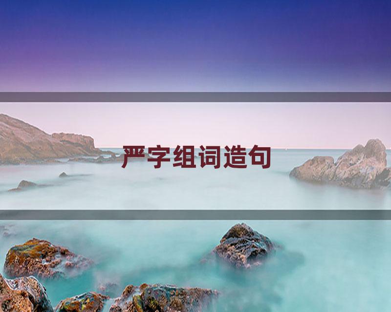 严字组词造句