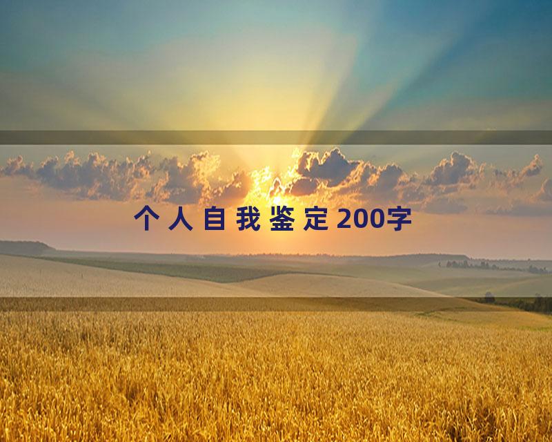 个人自我鉴定200字