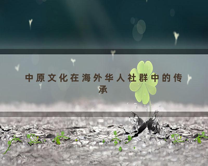 中原文化在海外华人社群中的传承