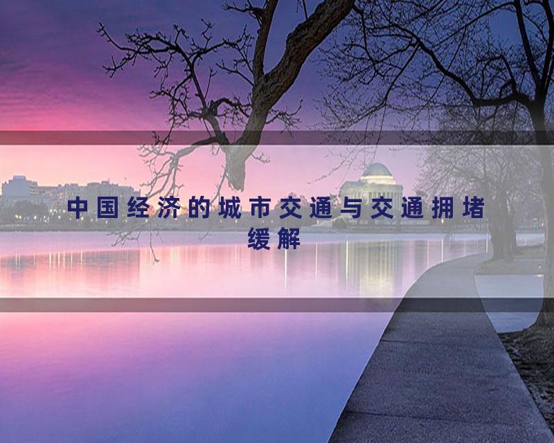 中国经济的城市交通与交通拥堵缓解