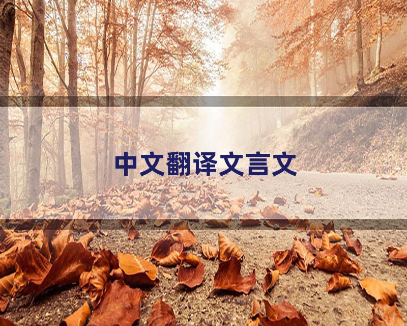 中文翻译文言文