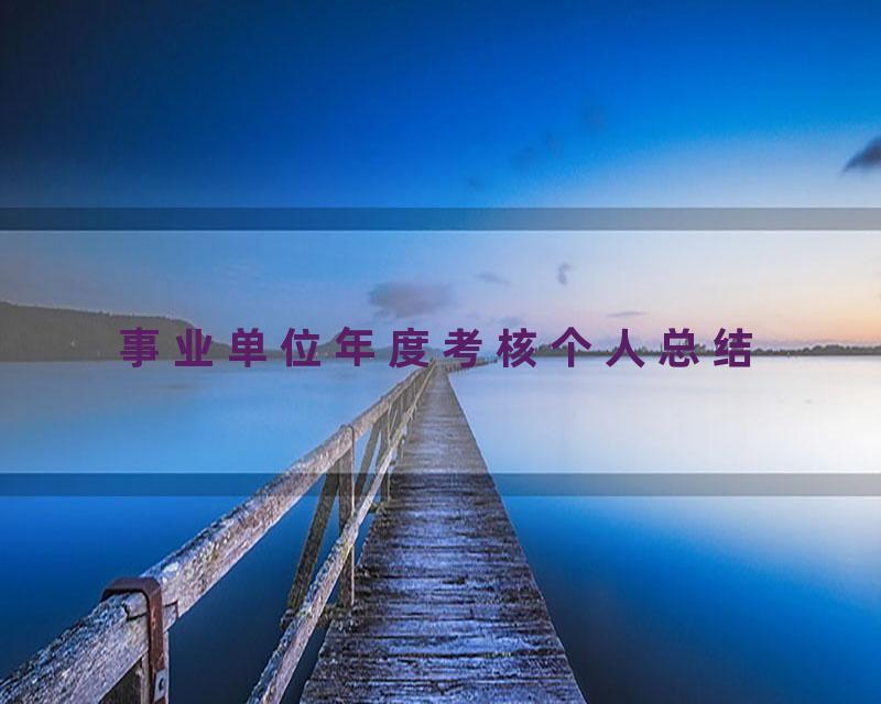事业单位年度考核个人总结