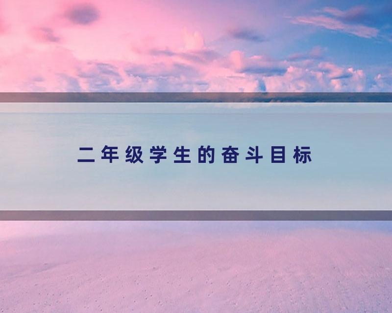 二年级学生的奋斗目标