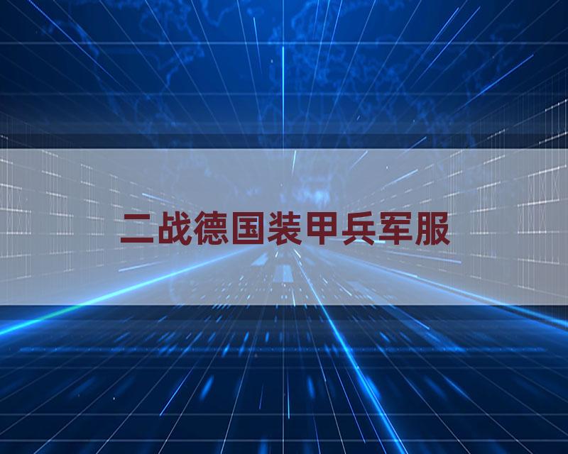 二战德国装甲兵军服