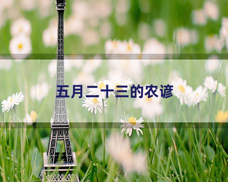 五月二十三的农谚