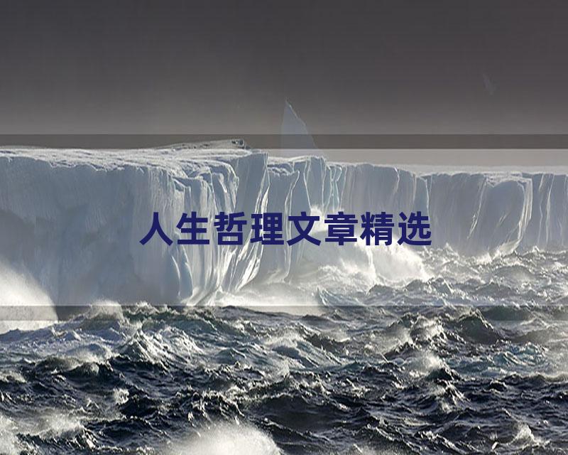 人生哲理文章精选