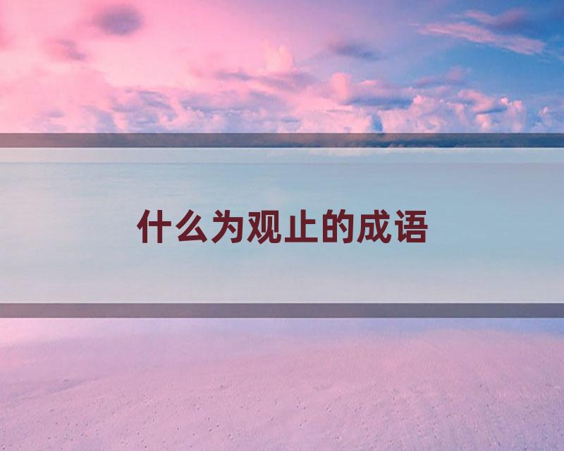 什么为观止的成语