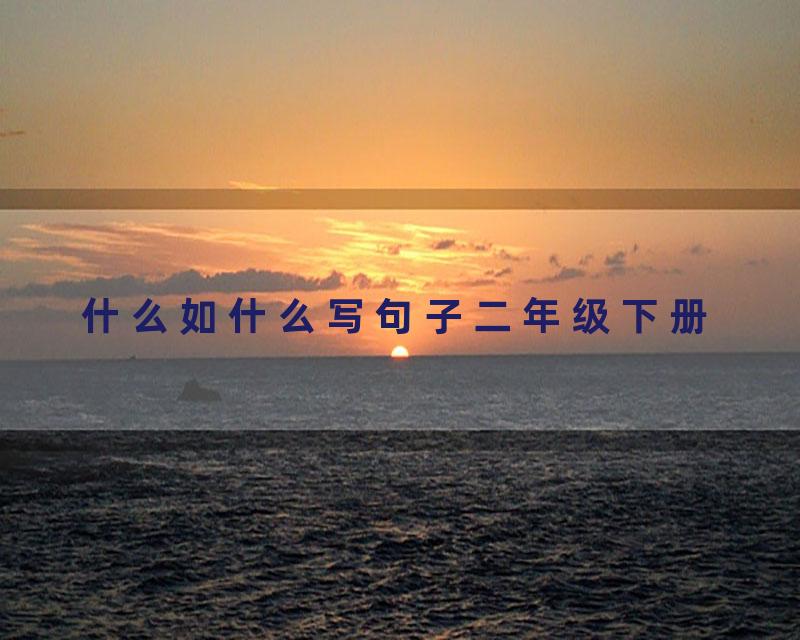 什么如什么写句子二年级下册