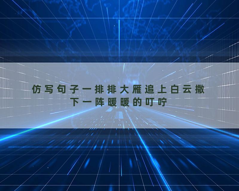 仿写句子一排排大雁追上白云撒下一阵暖暖的叮咛