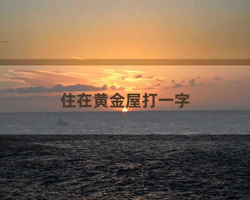 住在黄金屋打一字