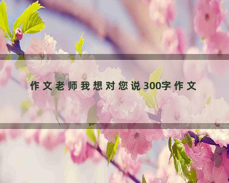 作文老师我想对您说300字作文