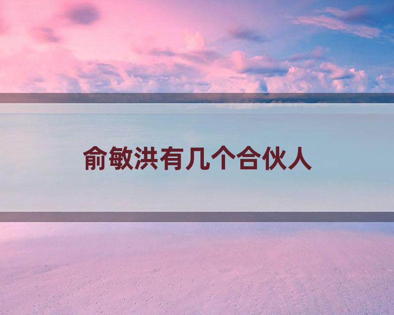 俞敏洪有几个合伙人