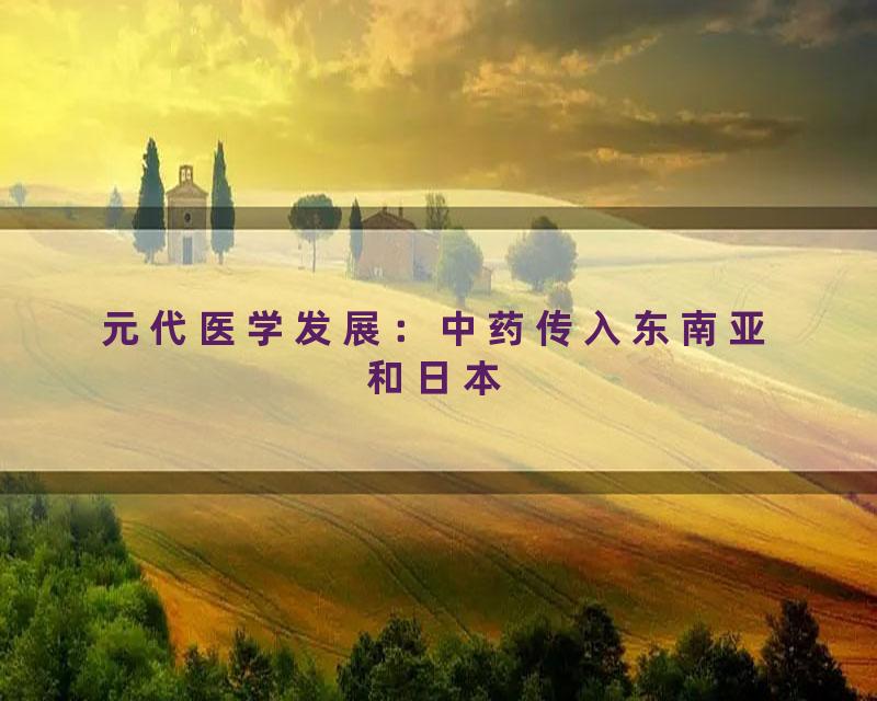 元代医学发展：中药传入东南亚和日本