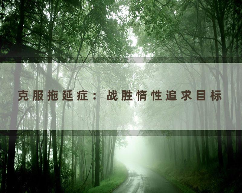 克服拖延症：战胜惰性追求目标