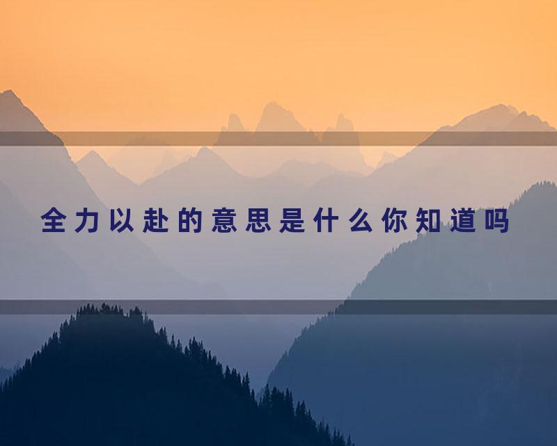 全力以赴的意思是什么你知道吗