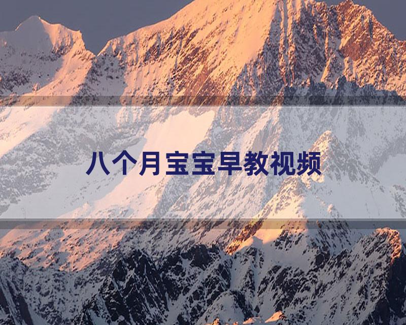 八个月宝宝早教视频
