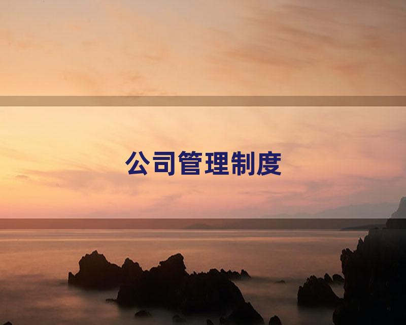 公司管理制度