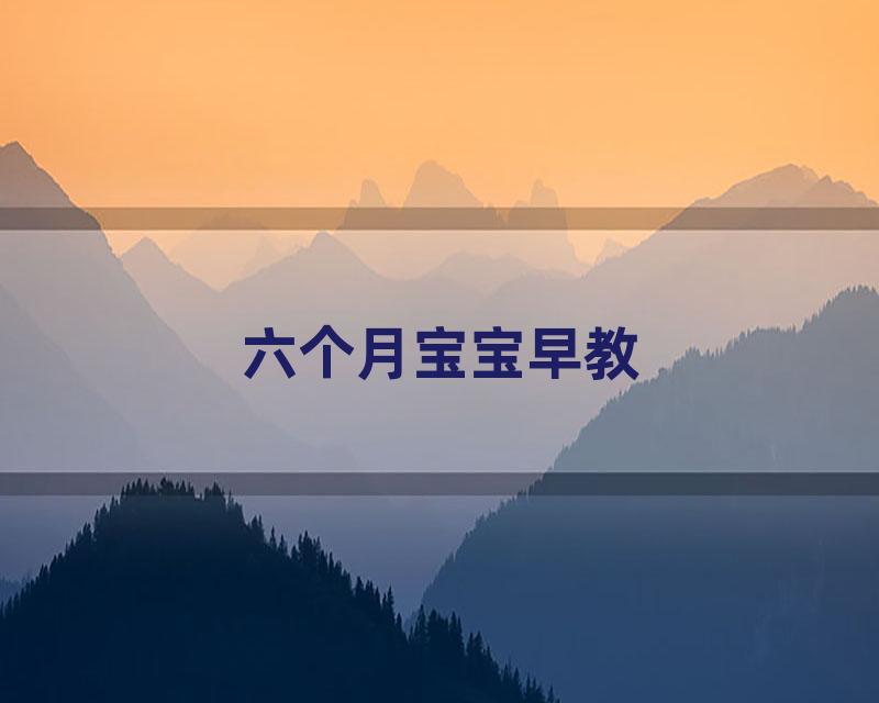 六个月宝宝早教