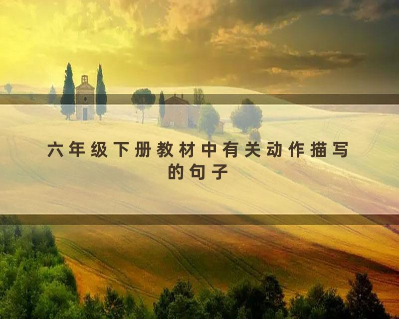 六年级下册教材中有关动作描写的句子