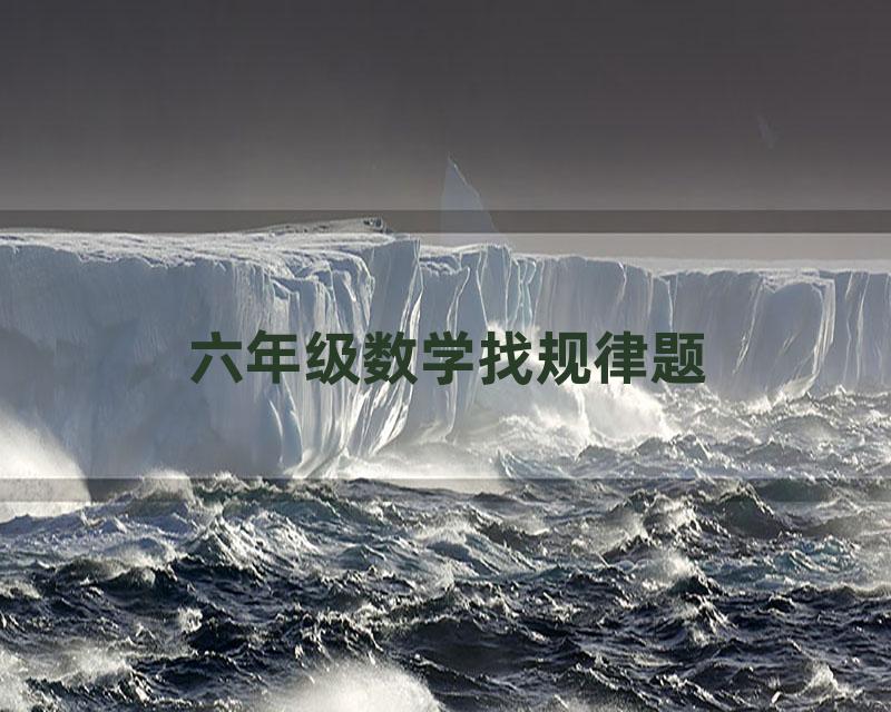 六年级数学找规律题