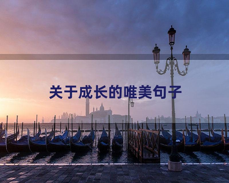 关于成长的唯美句子