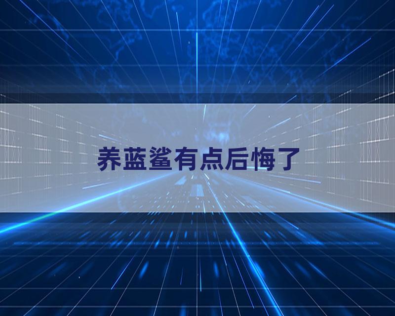 养蓝鲨有点后悔了
