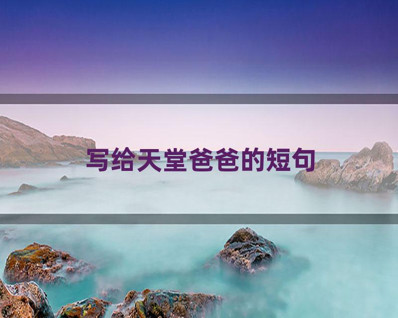 写给天堂爸爸的短句