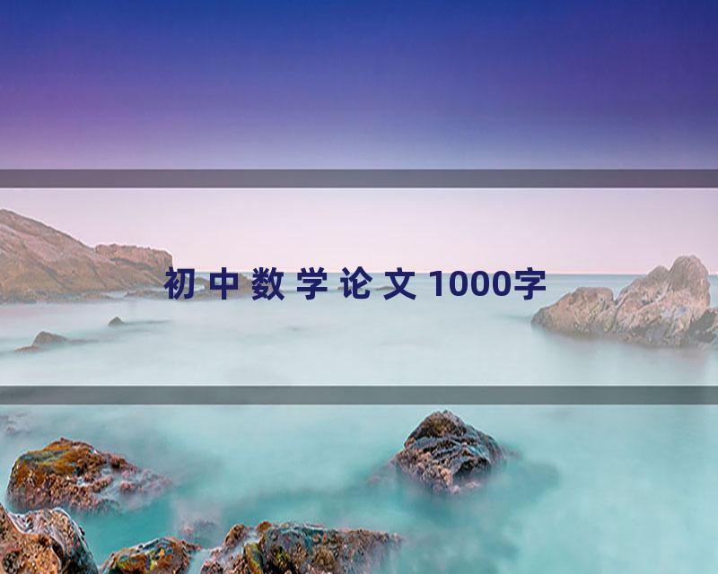 初中数学论文1000字