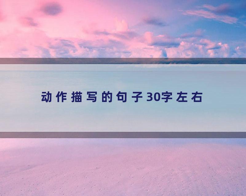 动作描写的句子30字左右