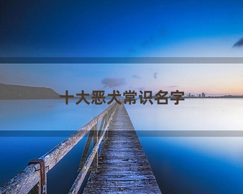 十大恶犬常识名字