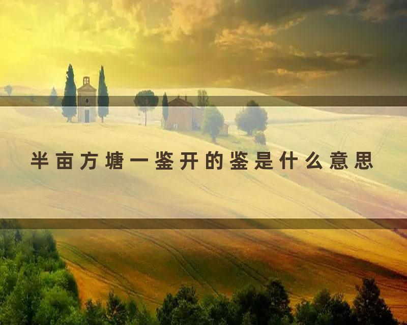 半亩方塘一鉴开的鉴是什么意思