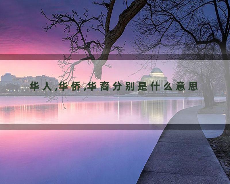 华人,华侨,华裔分别是什么意思