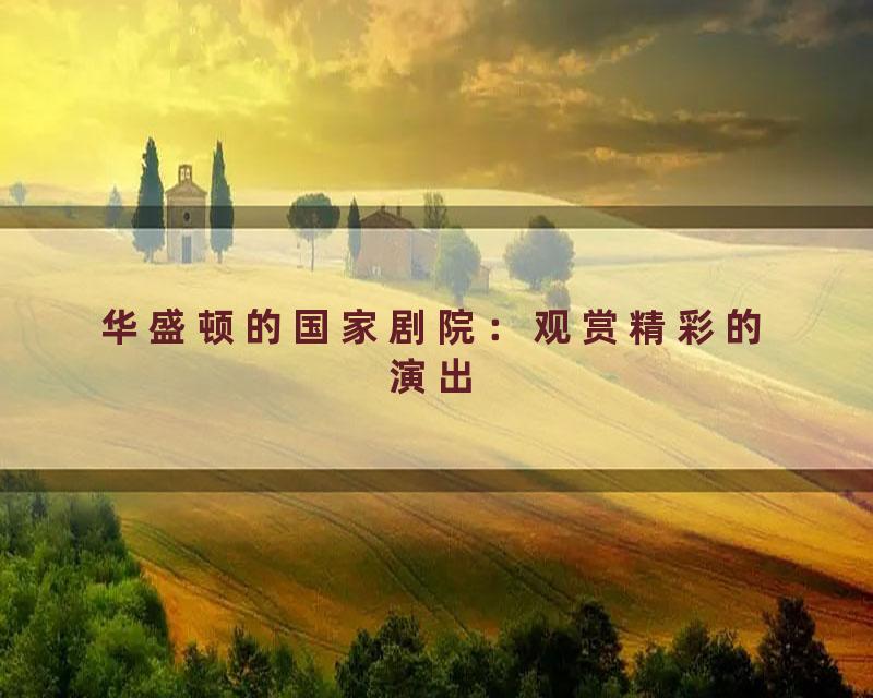 华盛顿的国家剧院：观赏精彩的演出