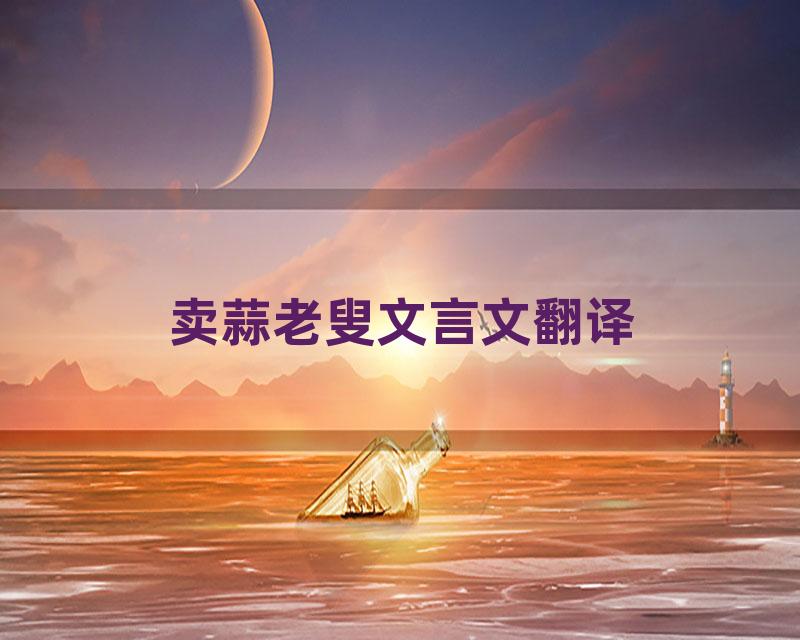 卖蒜老叟文言文翻译