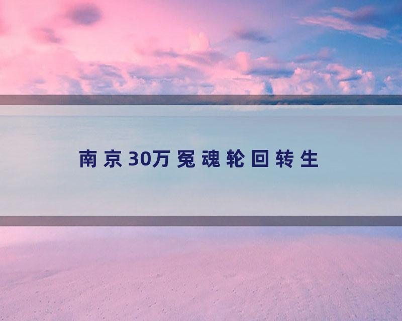 南京30万冤魂轮回转生
