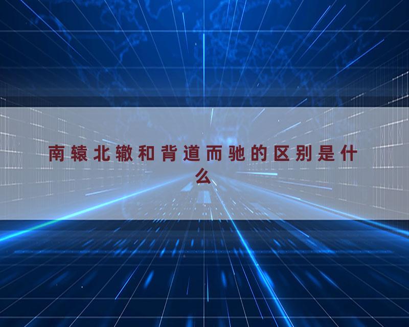 南辕北辙和背道而驰的区别是什么